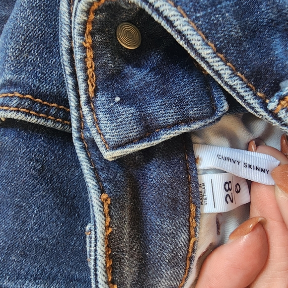 LOFT Dark Blue Curvy Skinny Jeans - Picture 4 of 6